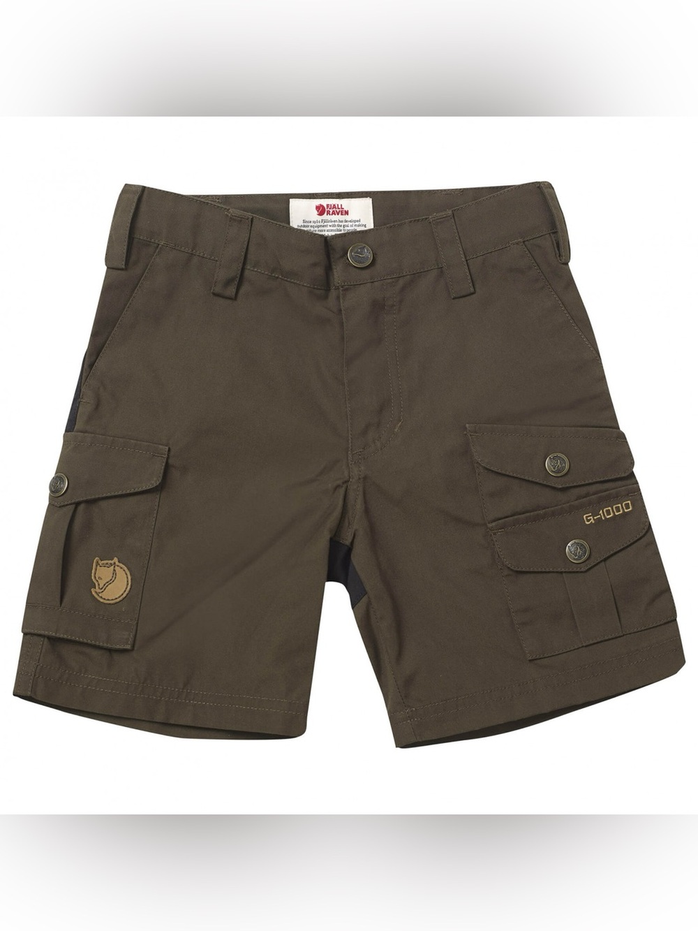 Fjallraven Kids Vidda Shorts Dark Green Khaki Short Size 11 - 12